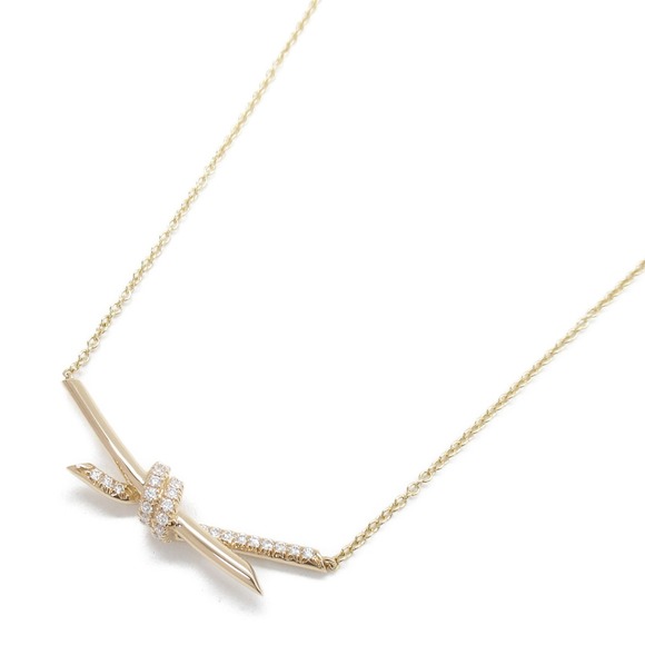 Tiffany Jewelry - Tiffany Knot Necklace Pink Gold Diamond